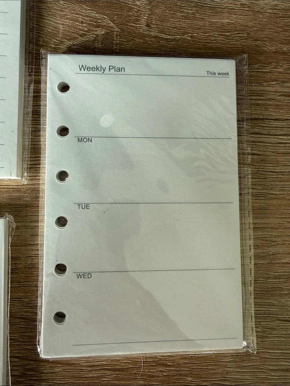 NWT Paper Planner Refill Pack - 6 Ring White To-Do & Weekly Pages for Agenda